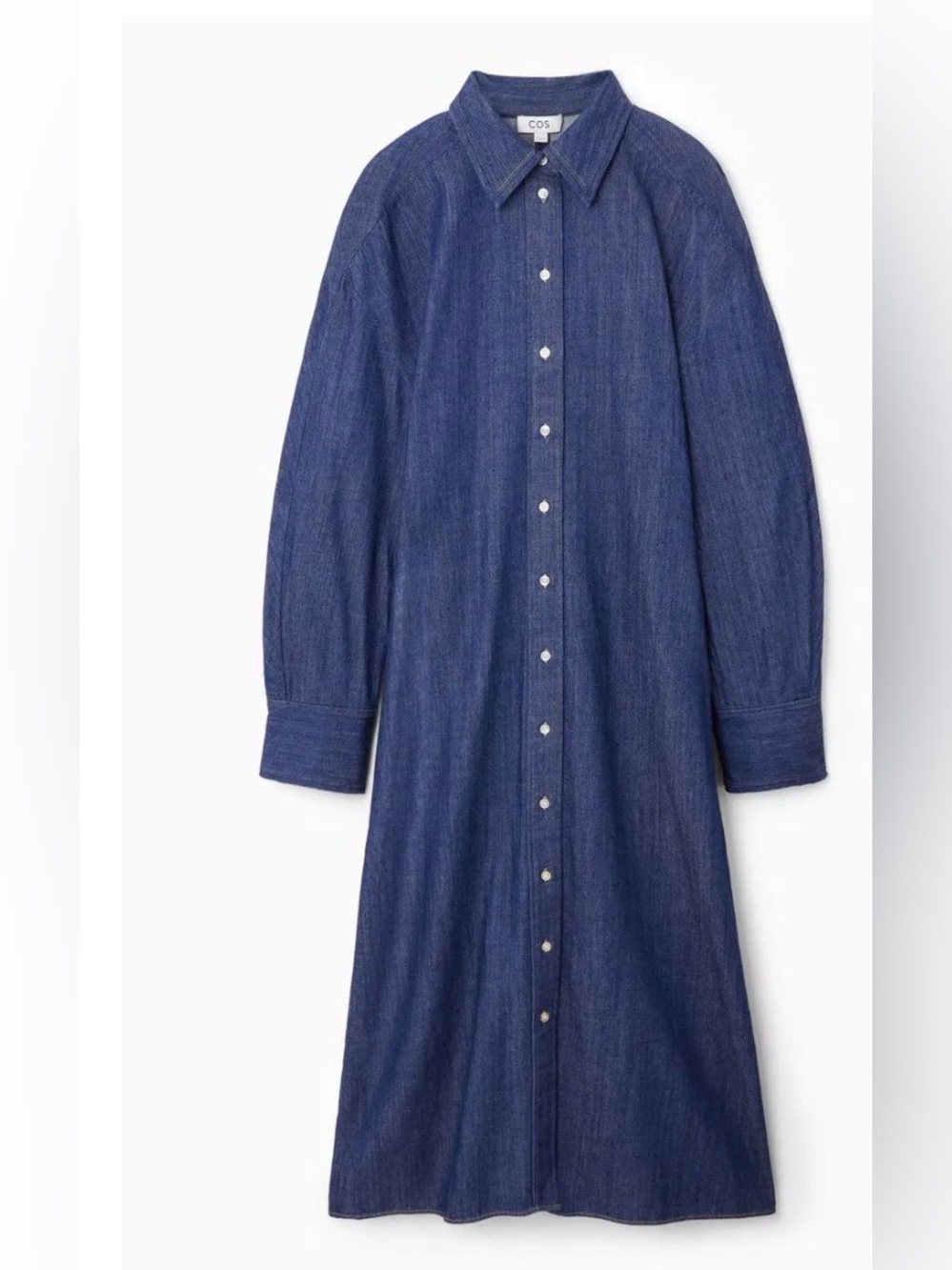 COS Rounded Denim Shirt Dress Organic Cotton Blue 12 BNWT